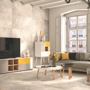 Melisandre Pearl 60x60 in een interieur