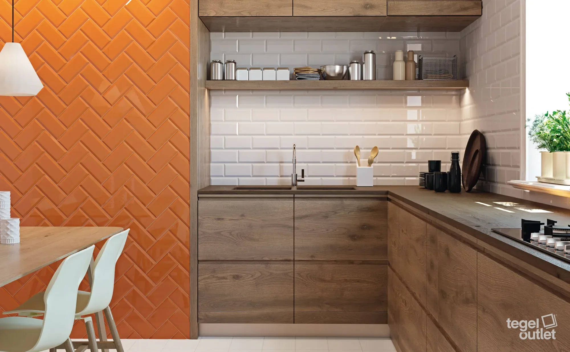 Metro Oranje 10x30 in een interieur