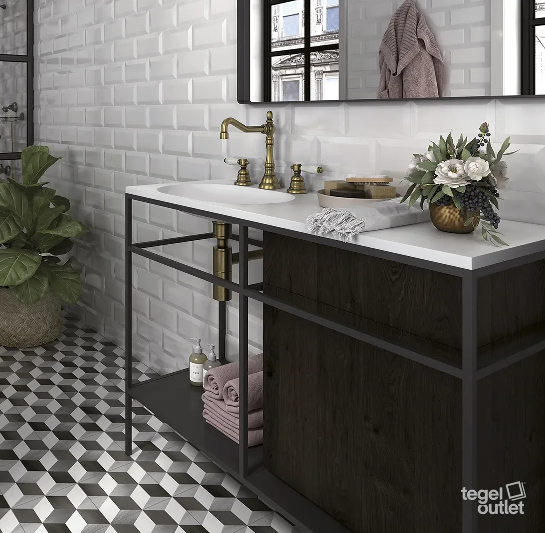 Metro White Brillo 10x20 in een interieur