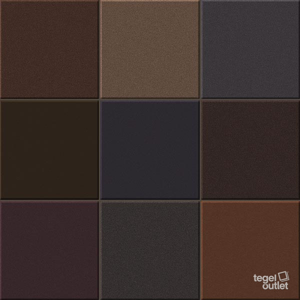 Vives Moku Fuego 30x30 productfoto met bruin, bordeaux en antraciet patchwork