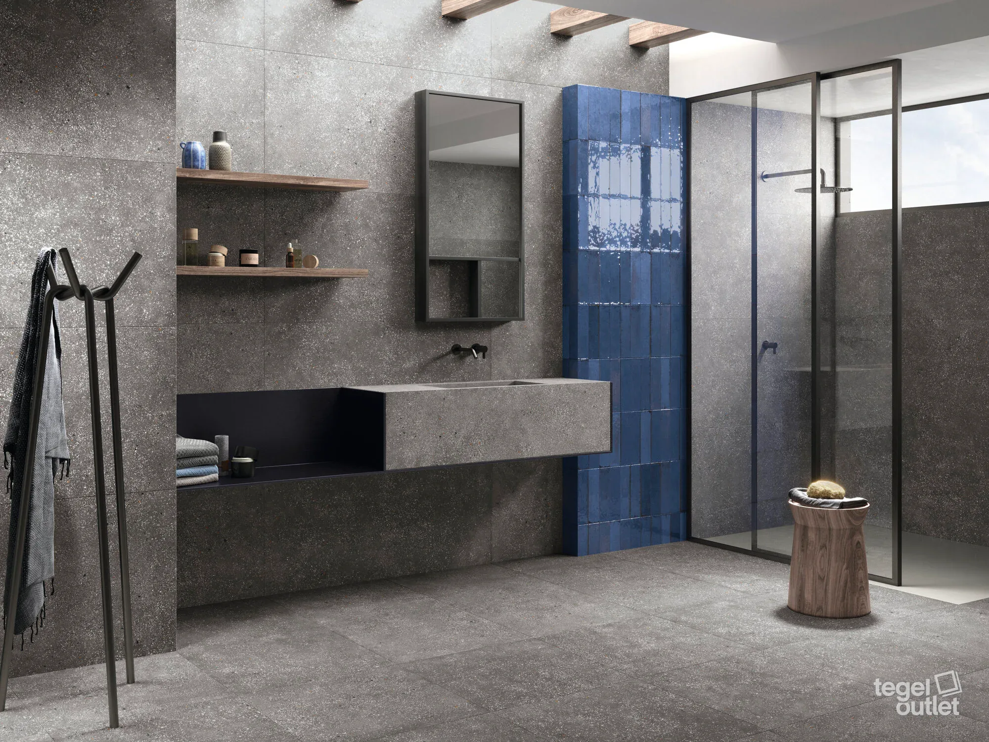 Carreaux muraux Ape Murus Oceanum 7×28 dans une salle de bains