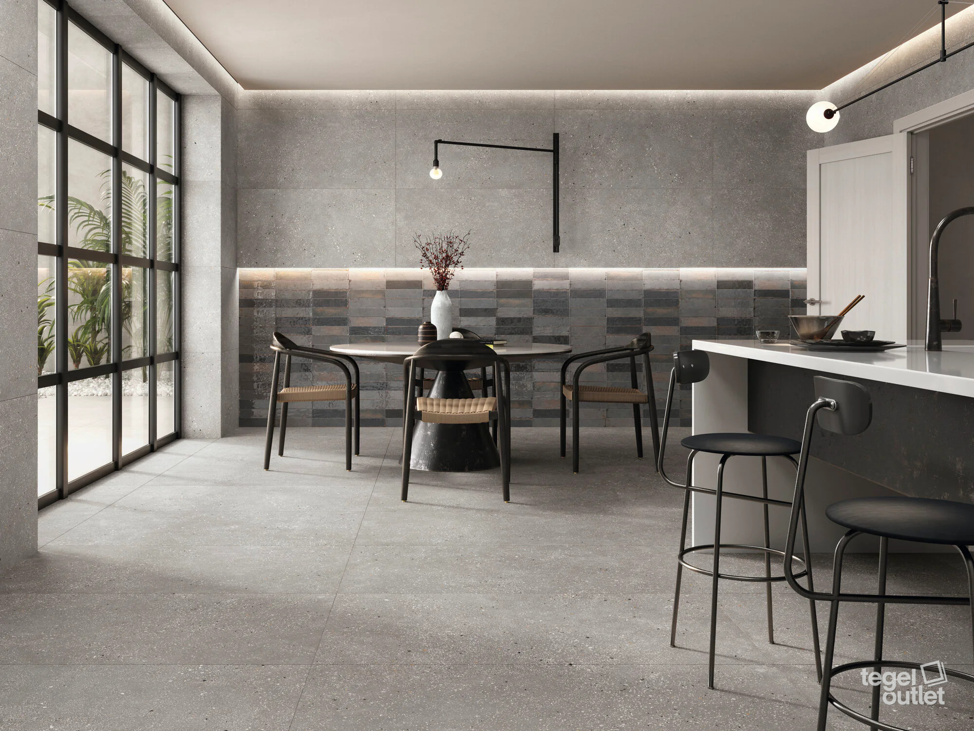 Ape Murus Nocta 7×28 als spatwand in een keuken