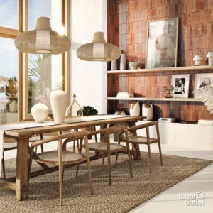 Carreaux muraux Ape Murus Terra 7×28 dans une salle à manger
