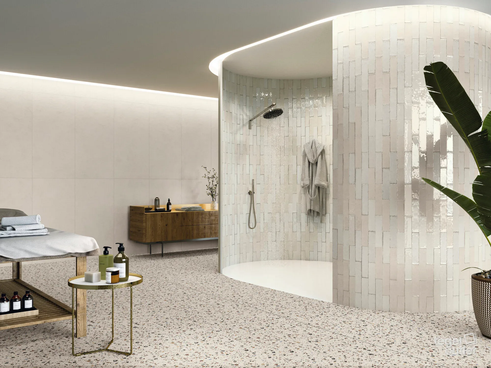 Carreaux muraux Ape Murus Nix 7×28 dans une salle de bains