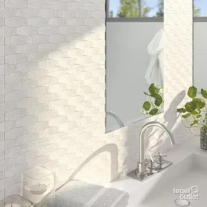 Omicron Symi Blanco 25x75 in een interieur