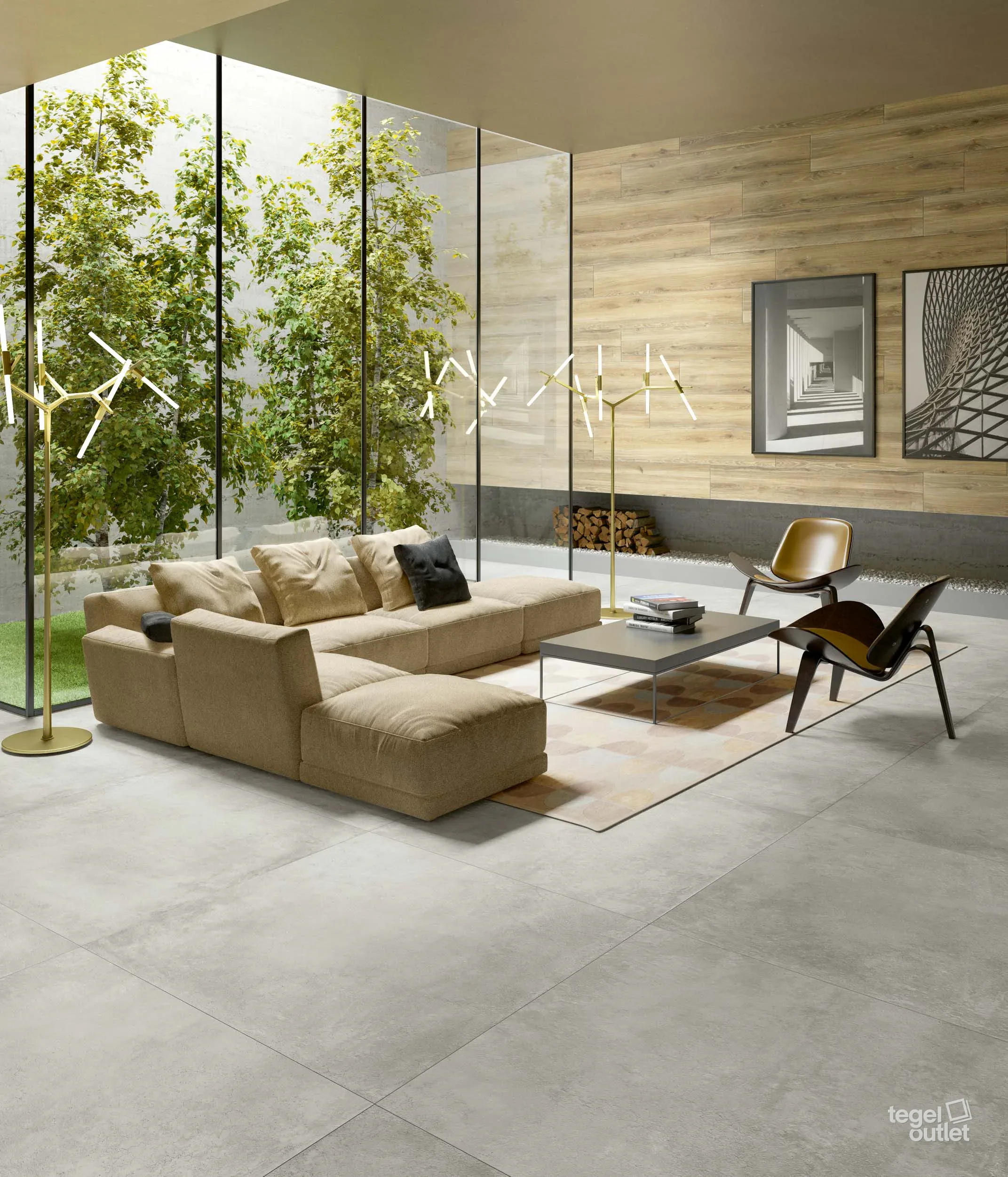 Parker Silver 60x60 in een interieur