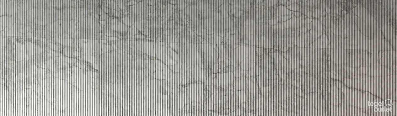 Saime Royal Cannettato Silver 60×120, gecanneleerd marmerlook wanddecor