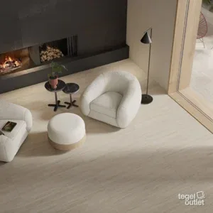 Saime Travertino Veincut Beige 30×60 carreaux antidérapants sur une terrasse
