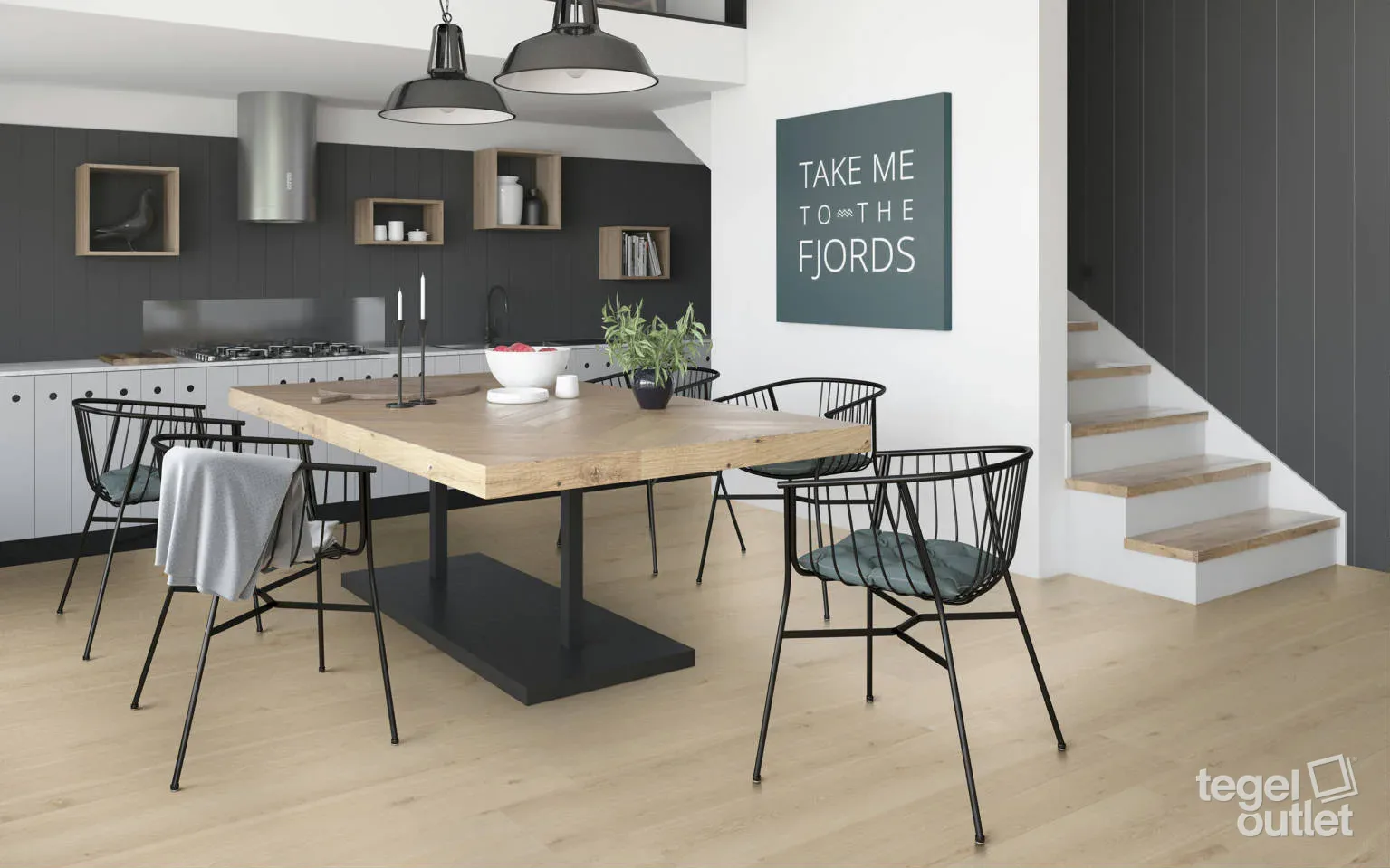 Sia Almond 23x120 in een interieur