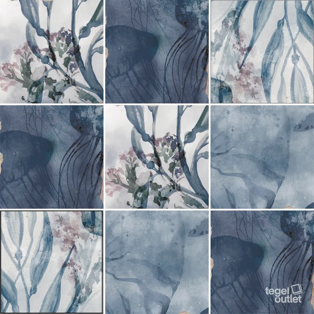Souk Kasbah Blue Mix 13×13 – Ape, gelegd vlak met kleurvariatie