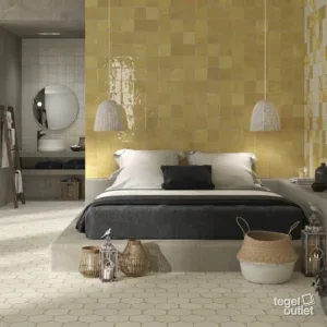 Carreaux Ape Souk Ocre et Kasbah Ocre Mix dans une chambre