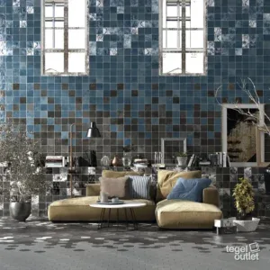 Carreaux Ape Souk Kasbah Blue Mix dans un salon