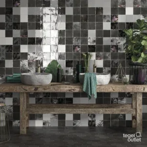 Carreaux Ape Souk Kasbah Grey Mix dans une salle de bains