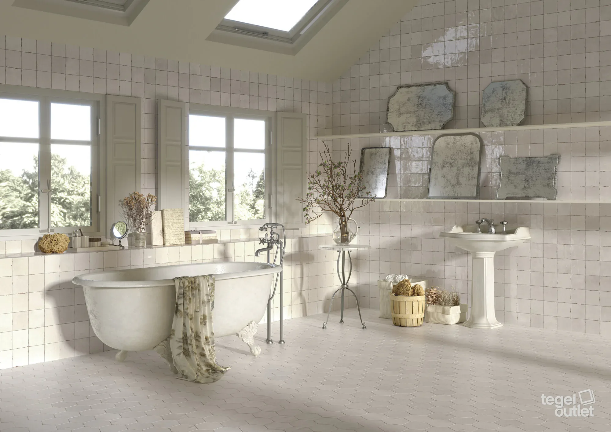 Carreaux Ape Souk Bone dans une salle de bains