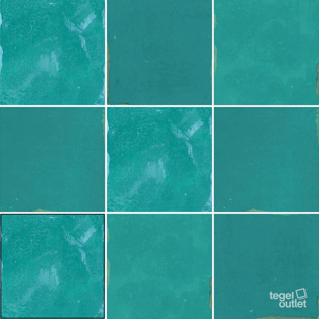 Souk Turquesa 13×13 – Ape, gelegd vlak met kleurvariatie