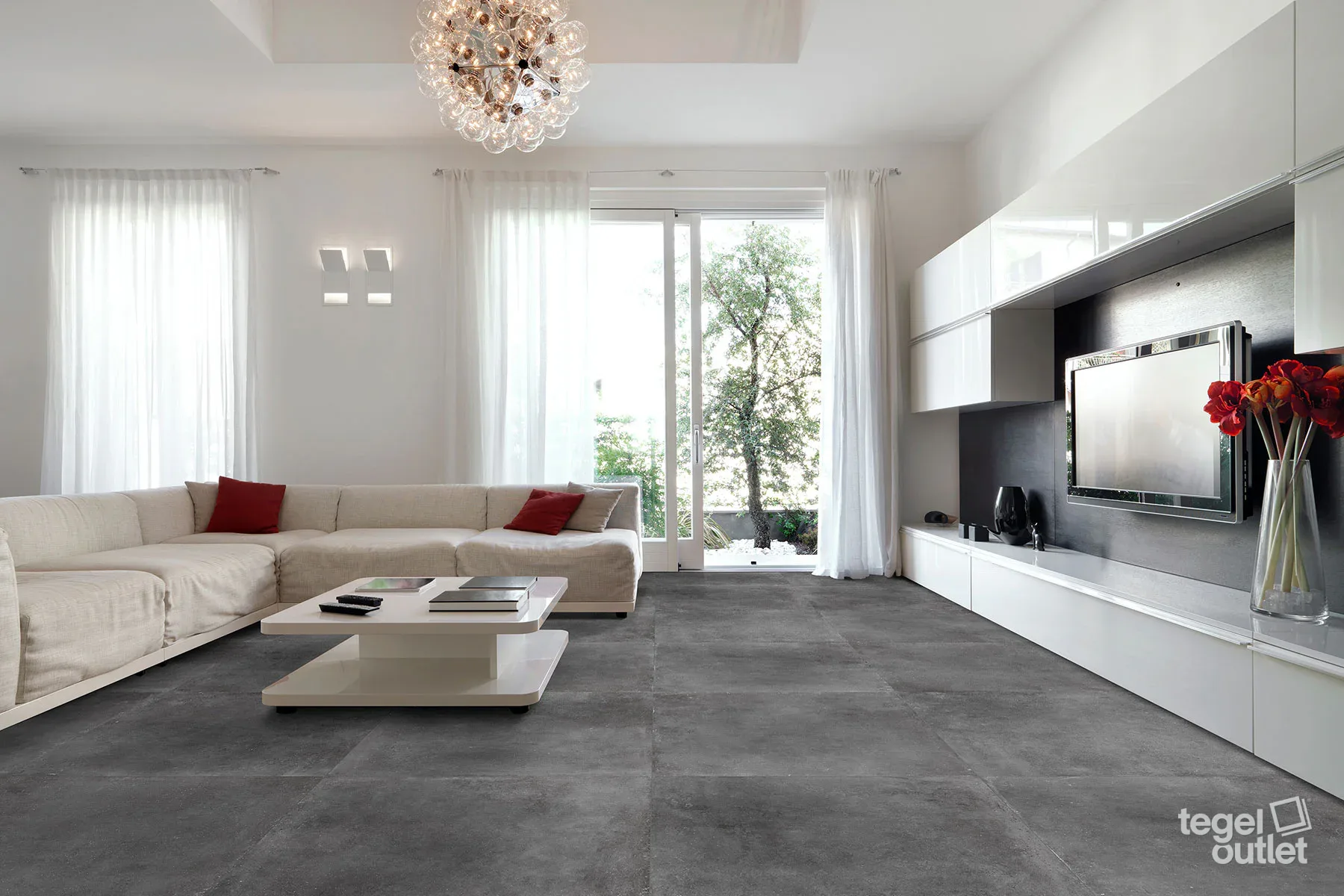 Space Graphite 30x60 in een interieur