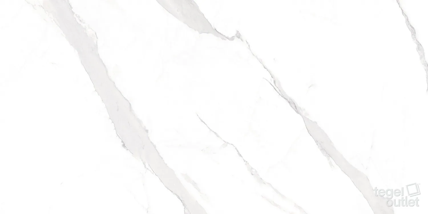Statuary Blanco 60x120: witte marmerlook met grijze aders, recht van boven