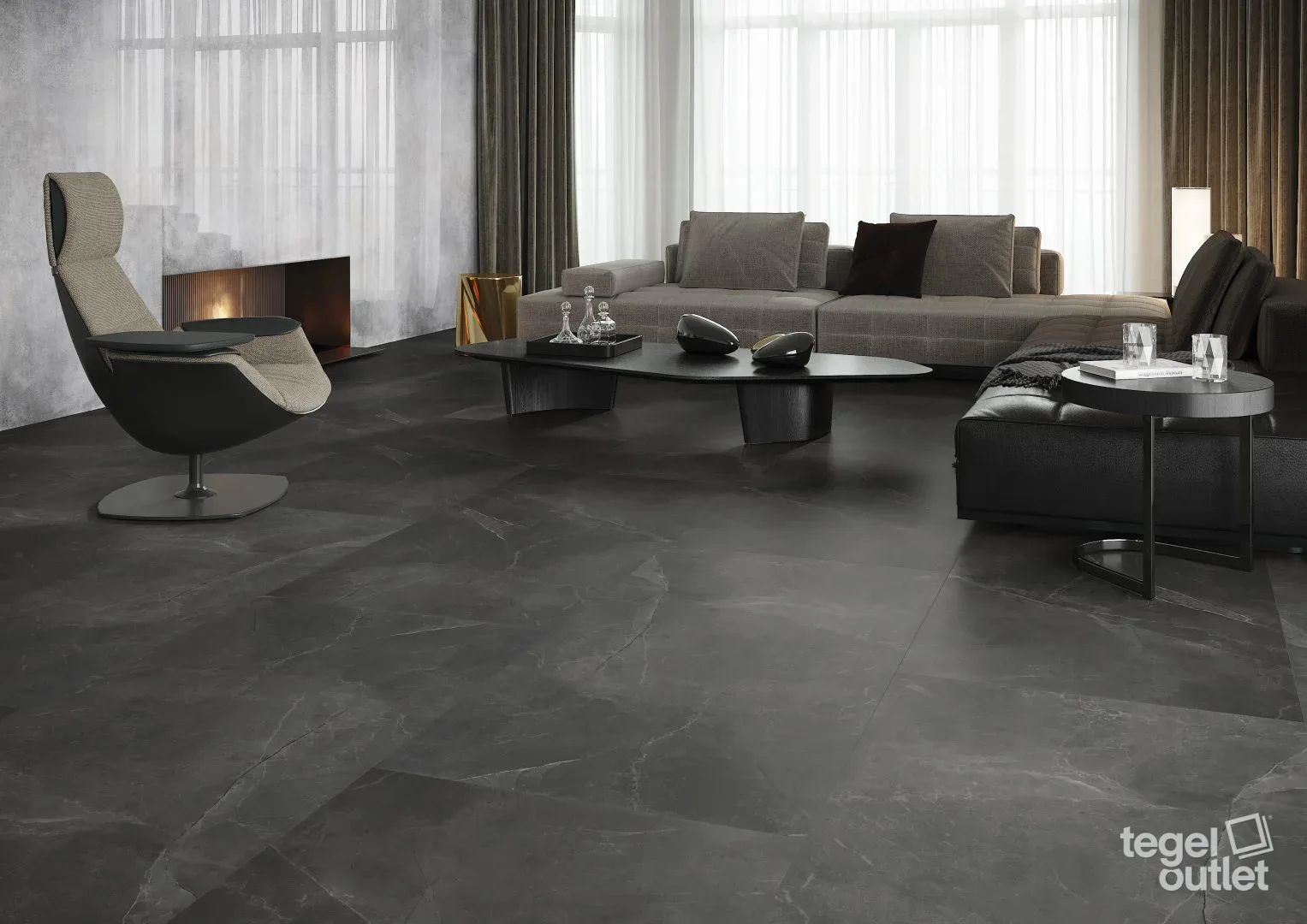 Stonemood Grey 60x60 in een interieur