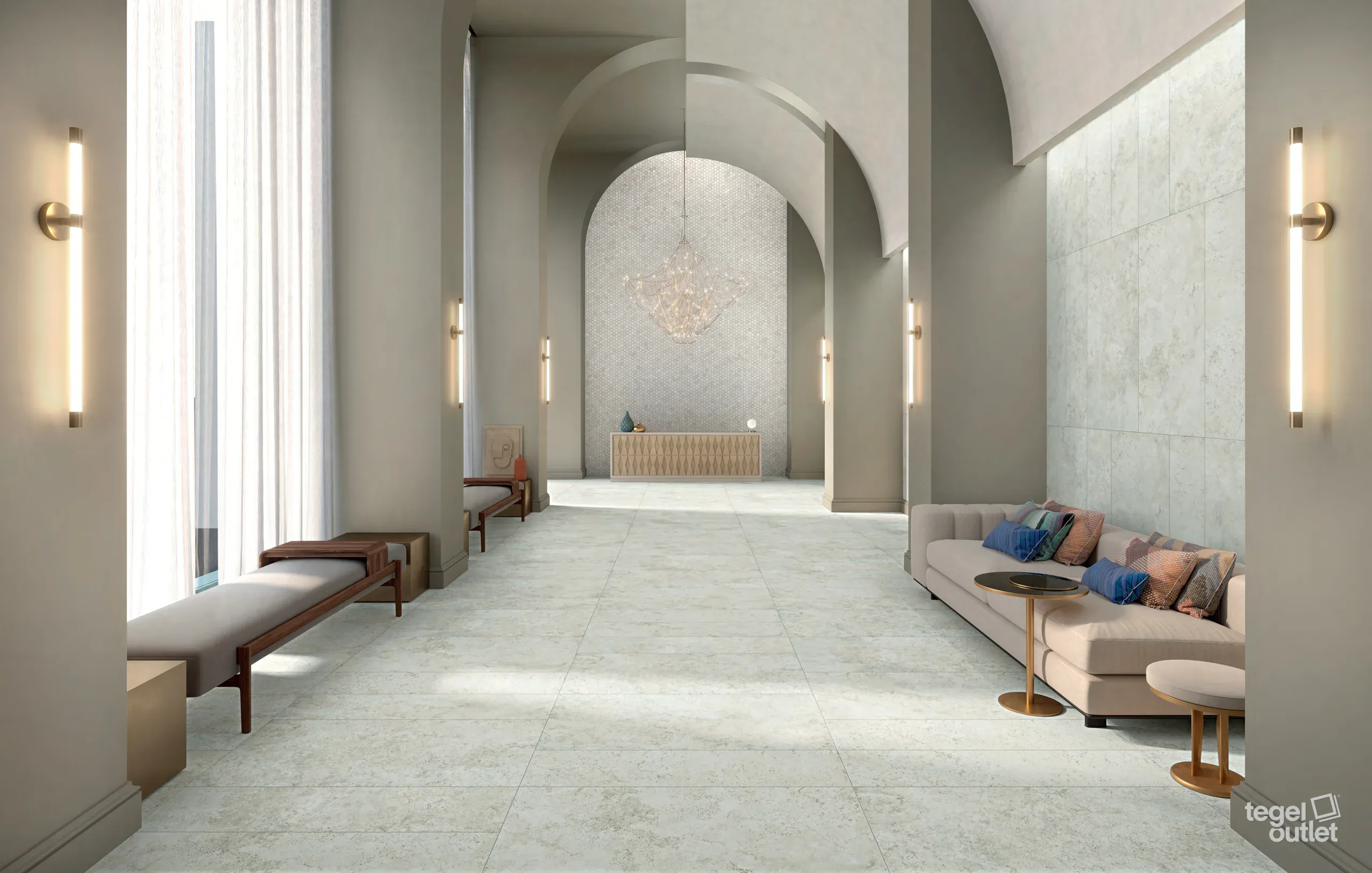 Strade Romane Appia 60x60 in een interieur