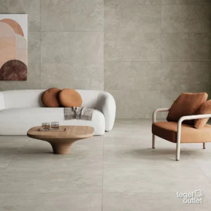 Navarti Street Beige 120×120 vloer en 60×120 wand in een woonkamer