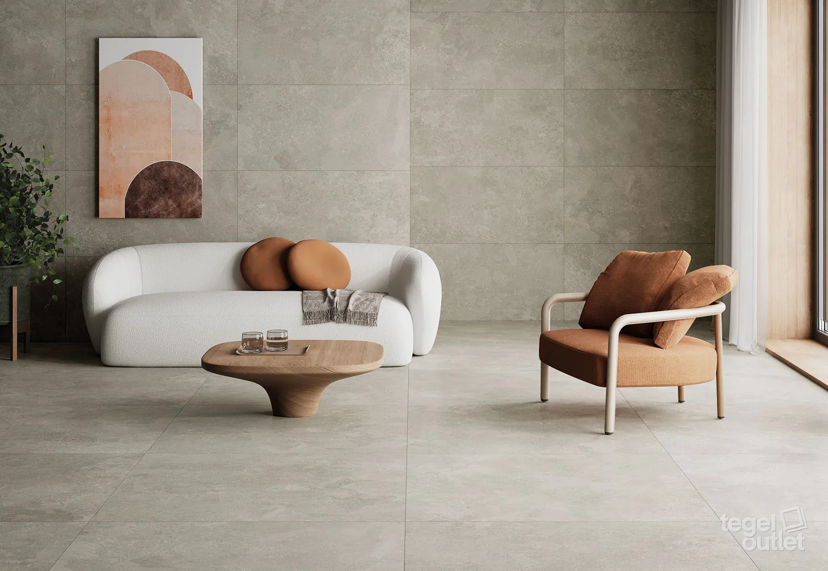 Navarti Street Beige 120×120 sol et 60×120 mur dans un salon