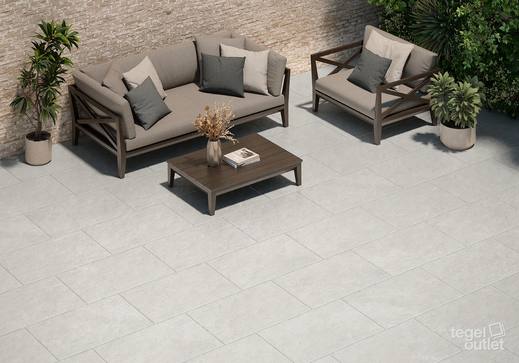 Navarti Street White terrastegels op een terras