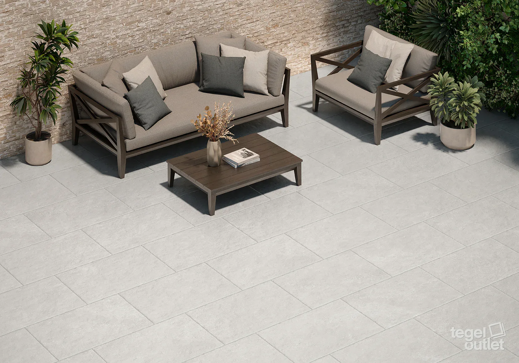 Navarti Street White terrastegels op een terras