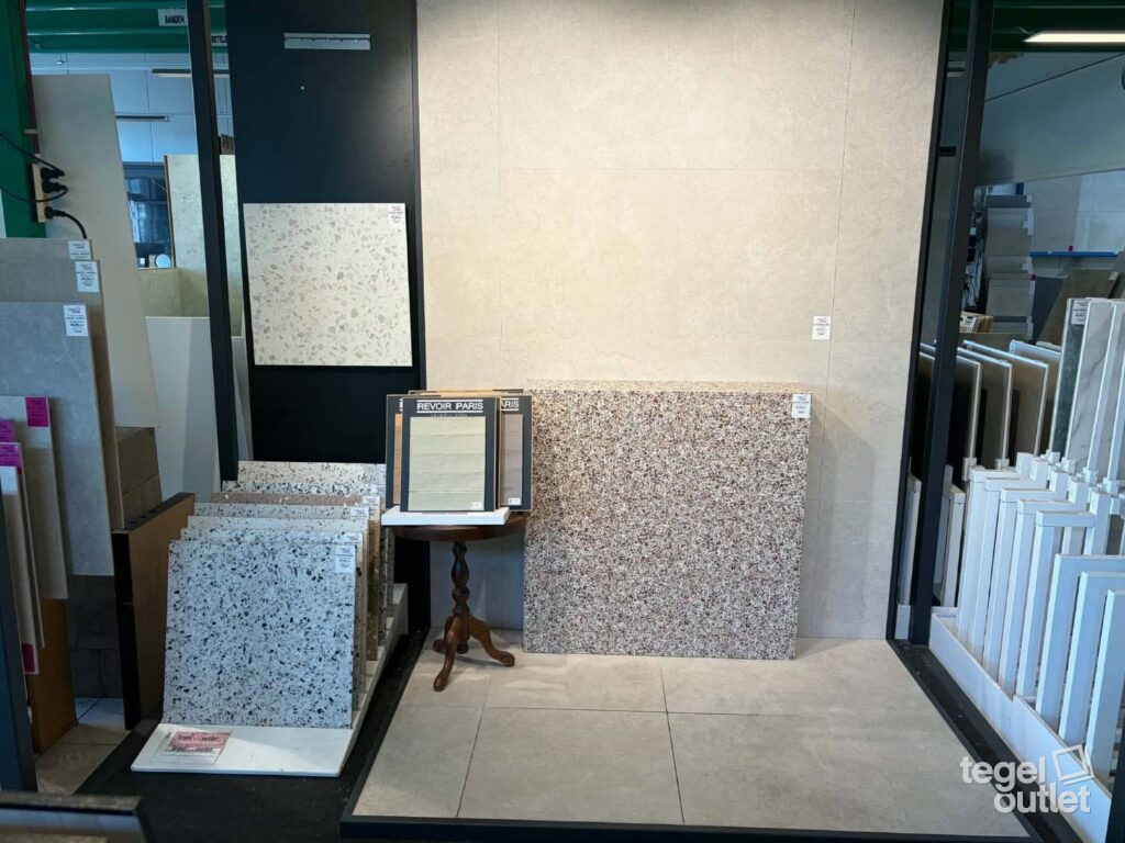 Terrazzo tegels in showroom Aartselaar