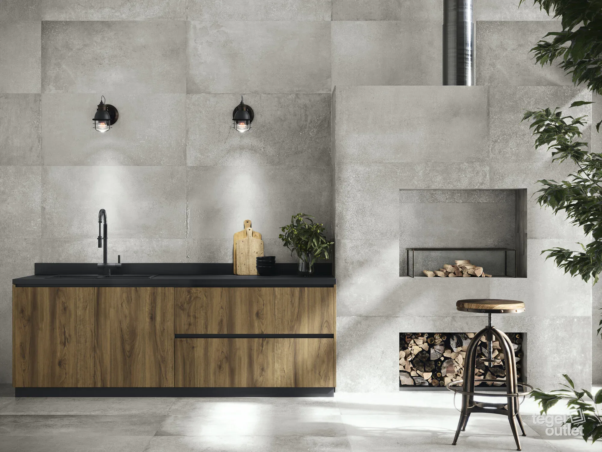 Think Grey 60x60 in een interieur