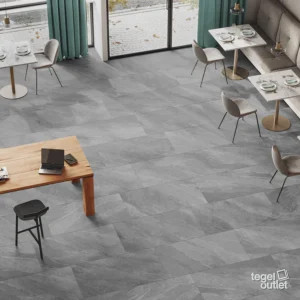 Saime Titano Grigio 60×120 vloertegels in een restaurant
