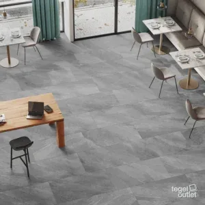 Saime Titano Grigio 60×120 vloertegels in een restaurant