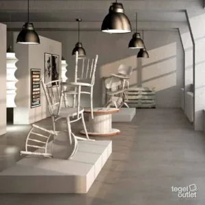 Urban Concrete Smoke 30x60 in een interieur