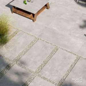 Urban Grey 80x80 in een interieur