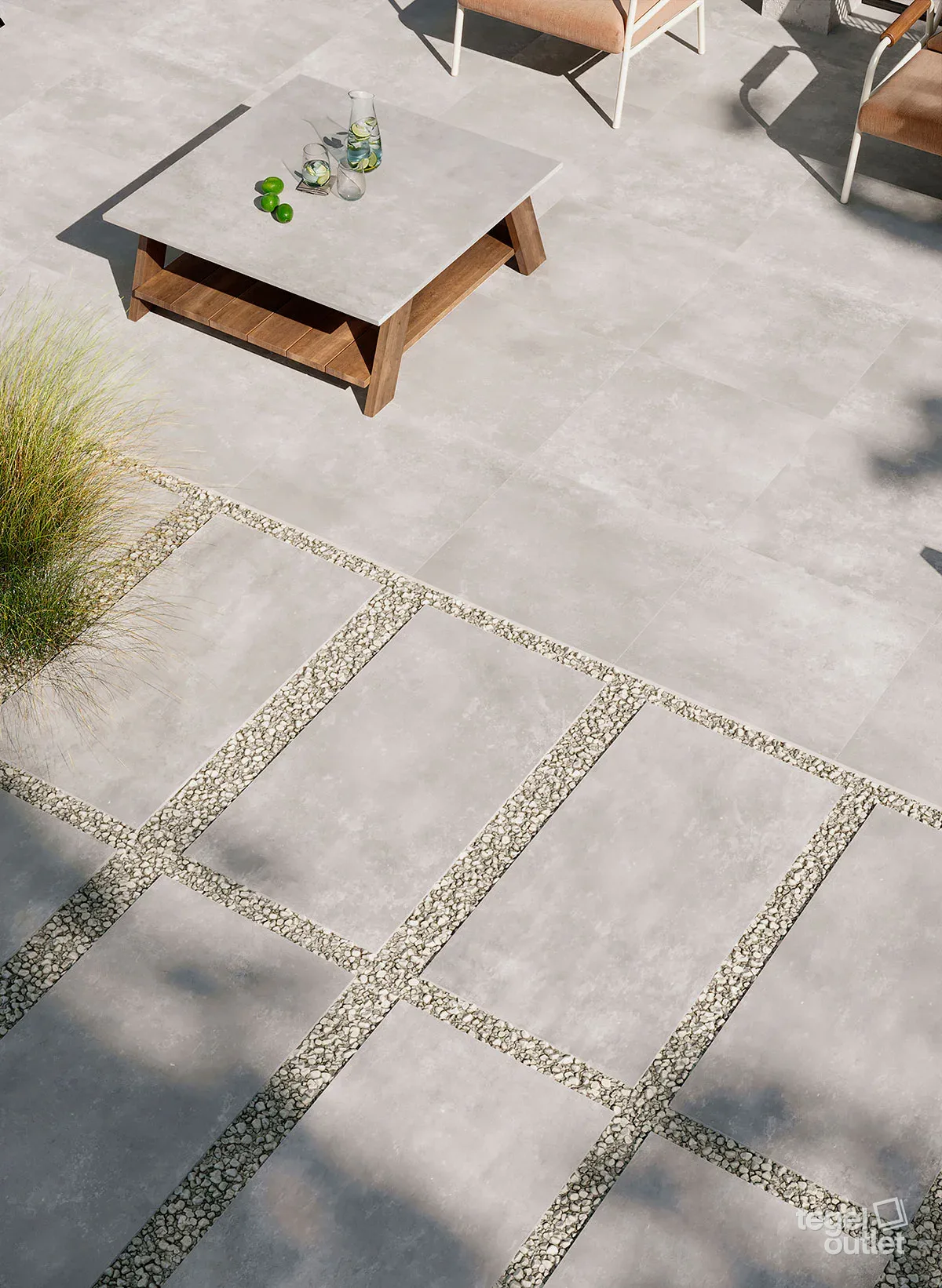 Urban Grey 80x80 in een interieur