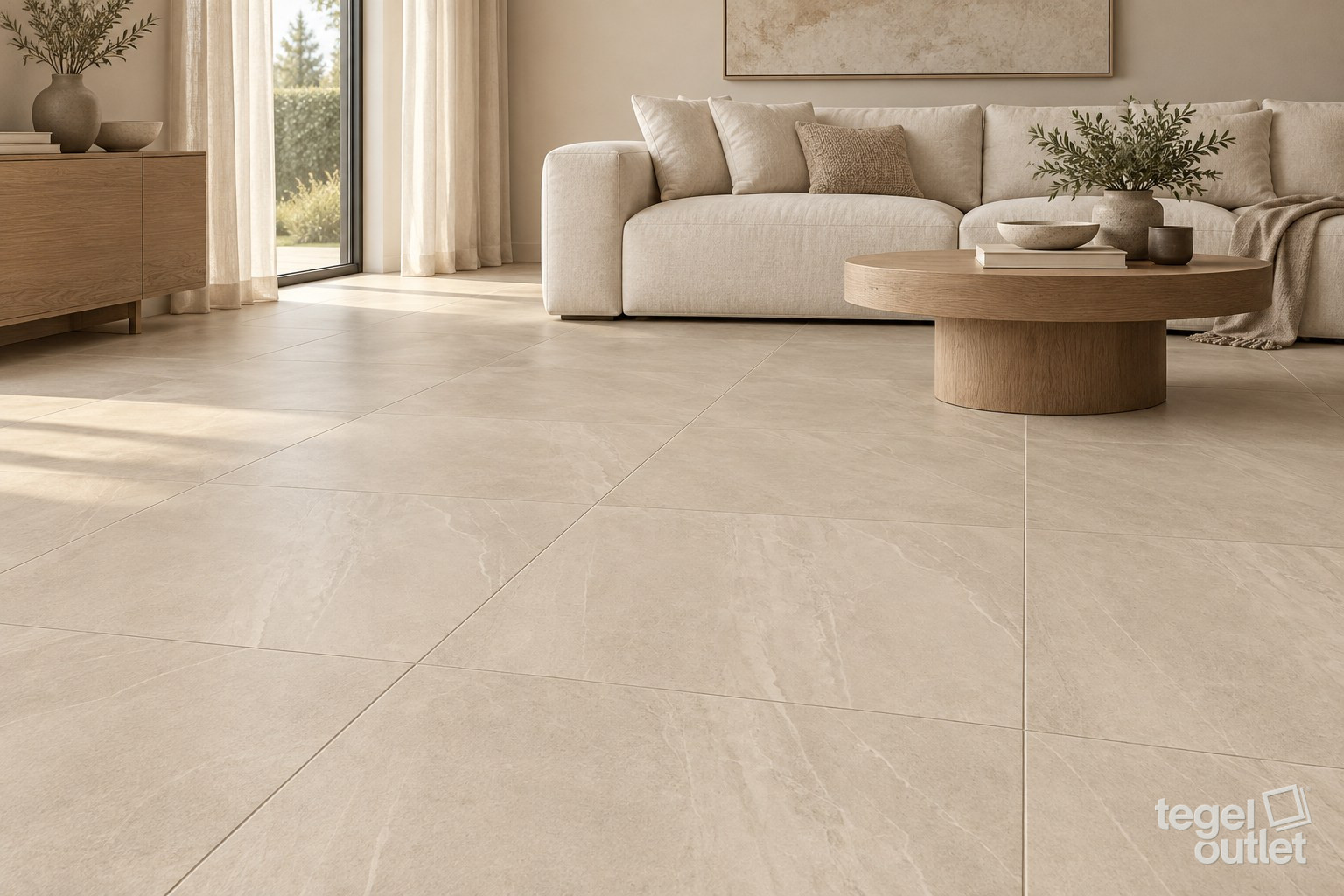 Sfeerimpressie met Volcano Marsili 60×60 · living