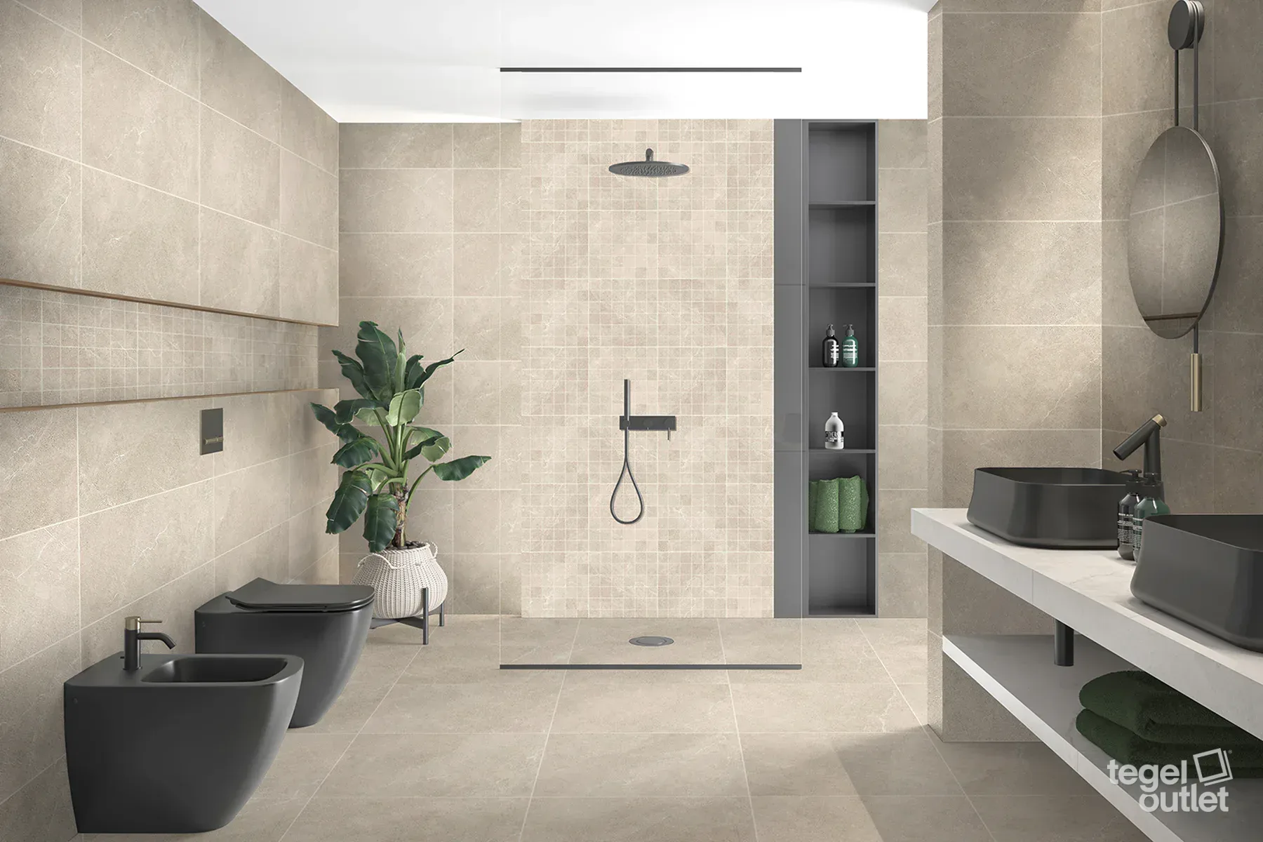 Walk Sand 60x120 in een interieur
