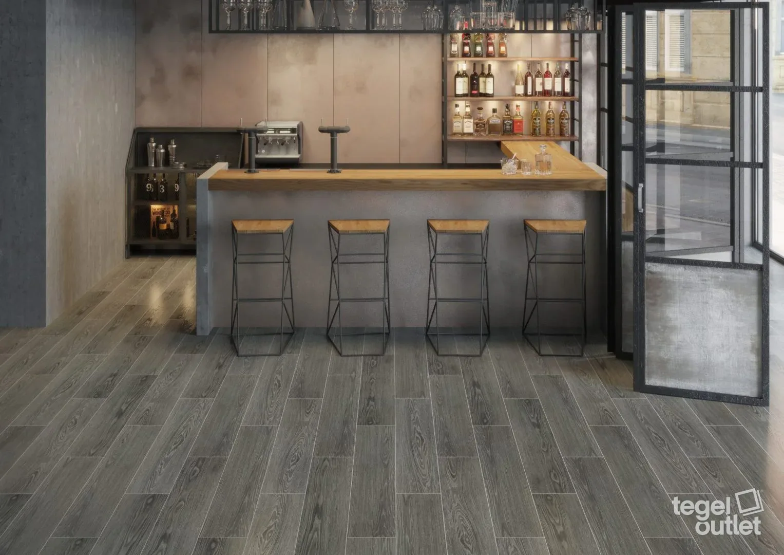 Westwood Graphite 20x120 in een interieur