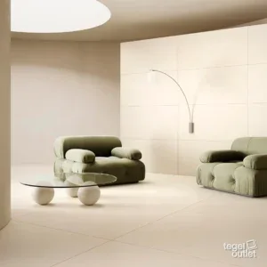 Ziro Crema 45x45 in een interieur