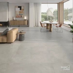 Navarti Ziro Perla betonlook vloertegels in een woonkamer