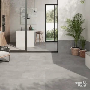 Navarti Ziro Gris 2 cm terrastegels, doorlopend van binnen naar buiten